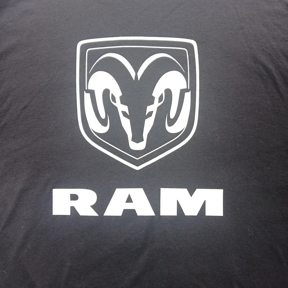 Gildan DryBlend Mens Black Dodge Ram Logo T-Shirt 2XL